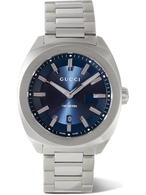 gucci gg2570 xl dark blue|Steel GG2570 Watch, 41mm With Dark Blue Sunbrushed Dial.